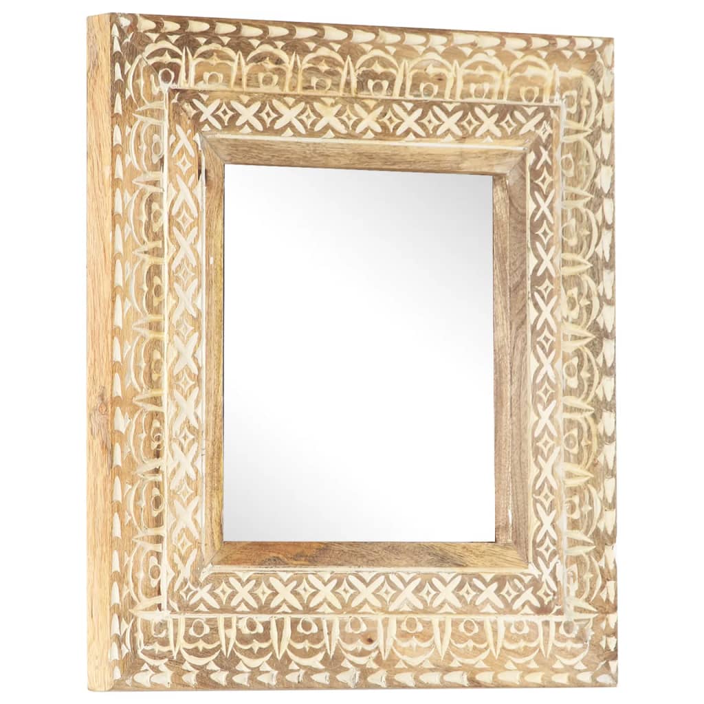 Hand-Carved Mirror Solid Mango Wood